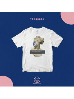 เสื้อยืดพิมพ์ลายMasked Statue สีขาว TSA00076 #SOdAtee #SOdAPrintinG #เสื้อ #เสื้อยืด