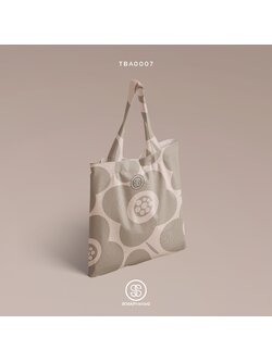 กระเป๋าผ้าแคนวาส พิมพ์ลาย Verbena White TBA0007 #SOdABag #SOdAPrintinG #กระเป๋า #กระเป๋าผ้า