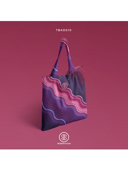 กระเป๋าผ้าแคนวาส พิมพ์ลาย Curve Purple TBA0019 #SOdABag #SOdAPrintinG #กระเป๋า #กระเป๋าผ้า