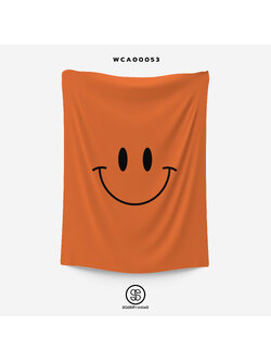 ผ้าติดผนัง ผ้าแขวนผนัง ผ้าตกแต่ง Smiley สีส้ม WCA00053 #SOdAhome #WallCloth