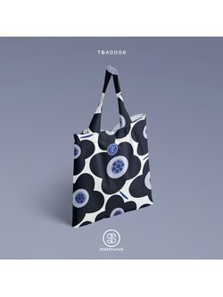 กระเป๋าผ้าแคนวาส พิมพ์ลาย Verbena Blue TBA0006 #SOdABag #SOdAPrintinG #กระเป๋า #กระเป๋าผ้า