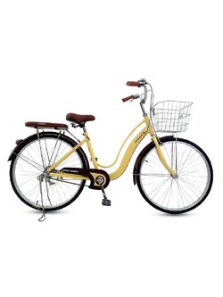 จักรยานแม่บ้าน OSAKA RIKKO CITY BIKE | ตะกร้าสเตนเลส ล้ออลูมิเนียม 24-26 นิ้ว ไม่มีเกียร์ NEW2025 สีหลากหลาย
