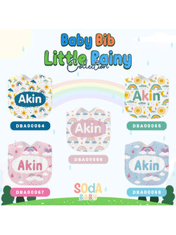 ผ้าซับน้ำลาย Baby Bib ใส่ชื่อได้ ลาย Little Rainy Collection 🌈💝 รหัส DBA00064-DBA00068 #BabyBib