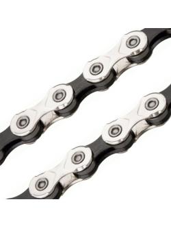โซ่จักรยาน KMC X11 VIVID Silver/Black 118L for MTB, 1/2" X 11/128", โซ่ 11สปีด สีเงิน/ดำ