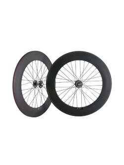 ล้อฟิกเกียร์ ล้อจักรยานแทร็ก ล้อคาร์บอน WINGS SPORT Carbon track BIKE Carbon Single Speed Bike Wheelset Clincher/TUBULAR Track Bike Rim with Matte Finish 38-88mm.