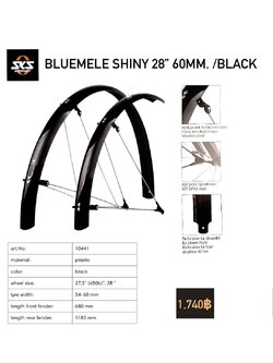 บังโคลนจักรยาน SKS BLUEMELE SHINY 28" 60MM. /BLACK mudguards