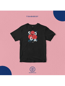 เสื้อยืดพิมพ์ลาย SOdA Rose สีดำTSA00037 #SOdAtee #SOdAPrintinG #เสื้อ #เสื้อยืด