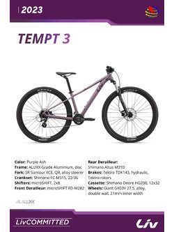 LIV TEMPT 2 Women MTB 24 29er 2022