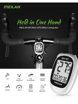 ไมล์จักรยาน MEILAN หน้าจอ 1.6 inch LCD Backlight GPS Bike Computer Wireless Cycling Bicycle IPX6 Waterproof Speedometer Odometer - White