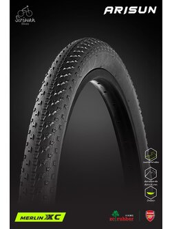 ยางนอกขอบพับ ARISUN MERLIN ll ขนาด 26X1.95 / 27.5X1.95 / 29X1.95 180TPI ยางเสือภูเขาที่ไปได้กับถนนราดยางทางเรียบ, ทางกรวด หรือ ทาง XC ง่ายๆ