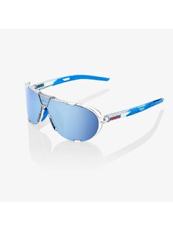 แว่นตา 100% WESTCRAFT+ SUNGLASSES Color Jorge Martin SE Polished Clear - HiPER Blue Multilayer Mirror Lens ของแท้ NEW2023