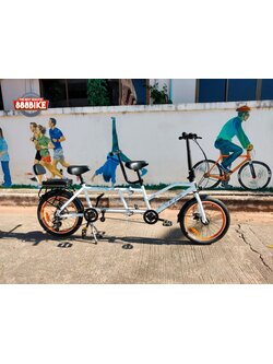 K-POP LG450 จักรยานสองตอน Tandem bicycle Double Folding Bike เกียร์ 8 สปีด พับได้ ล้อ 20นิ้ว เฟรมเหล็ก ปี 2023