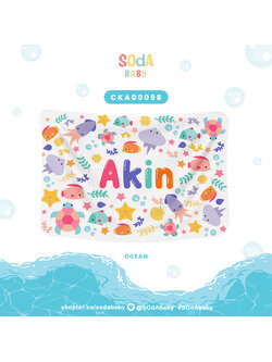 ผ้าห่มเด็ก ใส่ชื่อได้ ลาย Under The Sea รหัส CKA00098 #SOdAbaby #CollectionOCEAN