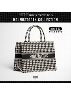 Mini Book tote bag HOUNDSTOOTH COLLECTION รหัส TFA00072 #ใส่ชื่อได้ #SOdAbag
