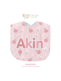 ผ้าซับน้ำลาย Baby Bib ลาย Pink Rose รหัส DBA00049 🌼🌸 #SummerFlowers #SOdAbaby