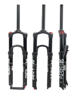 โช๊คลม BOLANY 27.5 inch MTB Bicycle Magnesium Alloy Suspension Fork, Straight Steerer Front Fork (Manual Lockout ), S685 ยุบ 120มม. แกน32มม มีสีดำและสีทอง