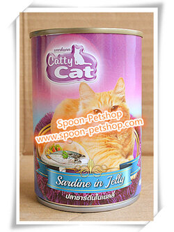 Catty Cat อาหารกระป๋อง แคทตี้ แคท สูตรแมวโต รสปลาซาร์ดีนในเยลลี่ 400g