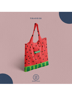 กระเป๋าผ้าแคนวาส พิมพ์ลาย SOdA Watermelon TBA0026 #SOdABag #SOdAPrintinG #กระเป๋า #กระเป๋าผ้า