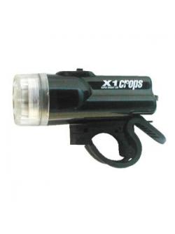 CROPS ไฟหน้ารุ่น X-1 Front Light, LED 1 หลอด, ดำน้ำ 10 เมตร, สีดำ, เงิน. CP-SB200x1