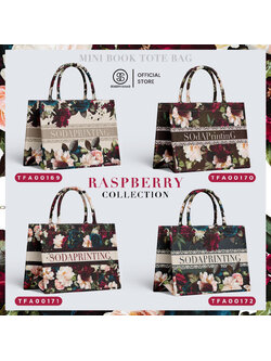 กระเป๋า Mini Book tote bag Raspberry Collection ใส่ชื่อได้ รหัส TFA00169-TFA00172 #SOdAPrintinG