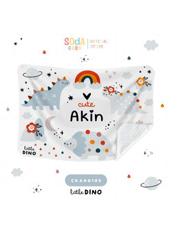 ผ้าห่มเด็ก ใส่ชื่อได้ ลาย LittleDino Cute Animal รหัส CKA00185 🦄🦖 #CuteAnimal #ผ้าห่ม #SOdAbaby