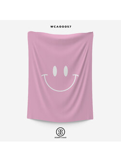 ผ้าติดผนัง ผ้าแขวนผนัง ผ้าตกแต่ง Smiley สีชมพูอมม่วง WCA00057 #SOdAhome #WallCloth