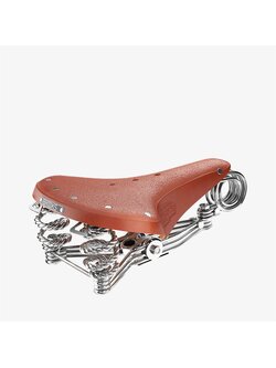 เบาะจักรยาน BROOKS B33 Classsic leather คลาสสิคกับสปริงโครเมี่ยมพันเกลียว รางเงินเงาสามชั้น กว้างสะใจ