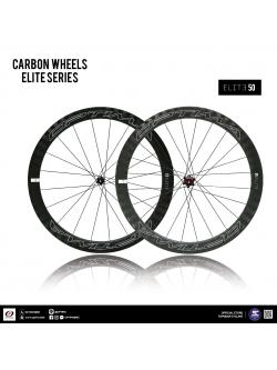 ล้อคาร์บอนเสือหมอบ Optima ELITE 50 ขอบสูง 50 มม. ขอบงัด ขอบเบรคคาร์บอน