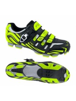รองเท้าปั่นจักรยานเสือภูเขา รองเท้าเสือภูเขา FORCE Shoes MTB free-Fluo มีสีดำเขียวและสีดำขาว ไซส์ 41-46