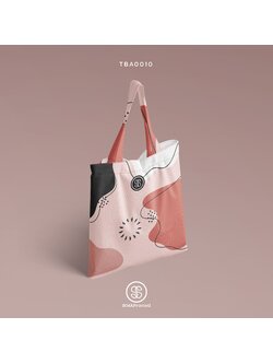 กระเป๋าผ้าแคนวาส พิมพ์ลาย Pink Abstract TBA0010 #SOdABag #SOdAPrintinG #กระเป๋า #กระเป๋าผ้า