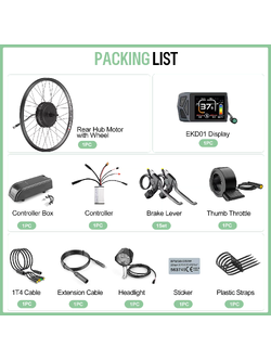 BAFANG Ebike Conversion Kit 48V | 500W / 750W | ล้อ 26"-29" | มอเตอร์ล้อหน้า-หลัง | Brushless Hub Motor | IPX5 กันน้ำ | LCD Display
