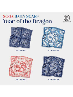 ผ้าพันคอพิมพ์ลาย ปีมังกร II รหัส SCA00021-SCA00024 #ผ้าพันคอ #SOdAPrintinG