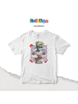 เสื้อยืดพิมพ์ลาย Collage Smoke Cannabis II รหัส CEA00475 สีขาว #เสื้อยืด #Collage