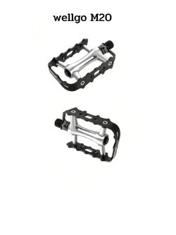บันไดเสือภูเขา บันได WELLGO M20 PEDAL, SILVER/BLACK