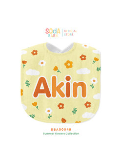 ผ้าซับน้ำลาย Baby Bib ลาย Flowers in the sky รหัส DBA00048 🌼🌸 #SummerFlowers #SOdAbaby