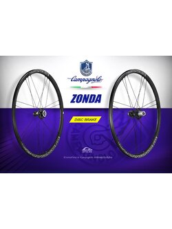 Road wheels, aluminum wheels, disc brakes, CAMPAGNOLO ZONDA DB Clincer (levered tires) - DISC BRAKE, genuine Italian, 100% Road Wheelset 2022