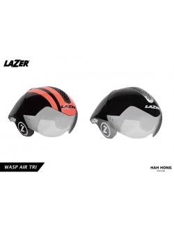 หมวก LAZER WASP AIR TRI, สีโครมดำ และดำส้มอมแดง ขนาด M-L