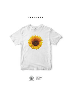 เสื้อยืด สีขาว พิมพ์ลาย ดอกทานตะวัน 🌻 รหัส TSA00568 #เสื้อ #เสื้อยืด #SOdAPrintinG #ดอกทานตะวัน