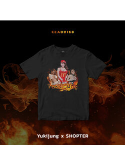เสื้อยืด พิมพ์ลาย Yukijung สีดำ CEA00168 #เสื้อ #เสื้อยืด #Yuki
