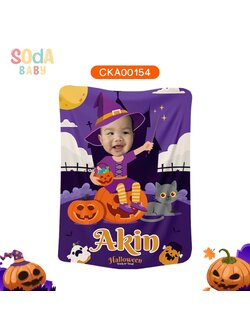 ผ้าห่มเด็ก ลายฮาโลวีน Baby Halloween ใส่ชื่อ+รูปถ่ายได้ รหัส CKA00154 👻💜 #ฮาโลวีน #SOdAbaby