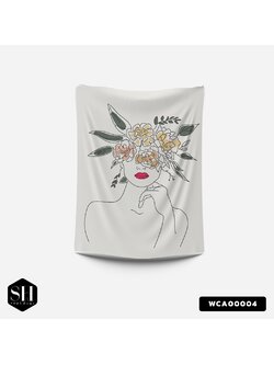 ผ้าติดผนัง ผ้าแขวนผนัง ผ้าตกแต่ง Cream Yves Rose WCA00004 #SOdAhome #SOdAPrintinG #WallCloth