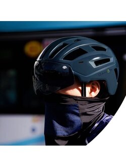 DAHON Integrated Helmet with USB Light | หมวกจักรยานพร้อมไฟท้ายและแว่นกันแดด | รอบศีรษะ 57-63 cm