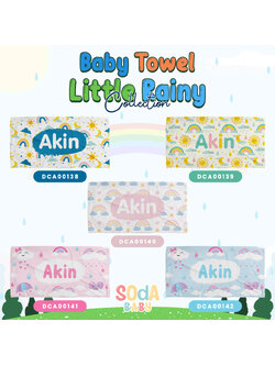ผ้าเช็ดตัวเด็ก ลาย Little Rainy Collection 🌈💝 #ใส่ชื่อได้ รหัส DCA00138-DCA00142 #ผ้าเช็ดตัว