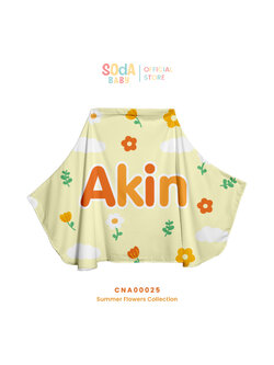 ผ้าคลุมให้นม ลาย Flowers in the sky #ใส่ชื่อได้ รหัส CNA00025 🌼🌸 #SummerFlowers #SOdAbaby