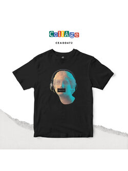 เสื้อยืดพิมพ์ลาย Collage Skip Ad I รหัส CEA00472 สีดำ #เสื้อยืด #Collage