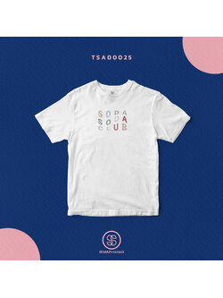 เสื้อยืดพิมพ์ลาย SODA CLUB สีขาว TSA00025 #SOdAtee #SOdAPrintinG #เสื้อ #เสื้อยืด