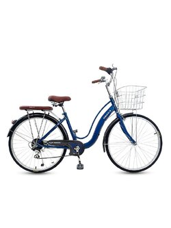 จักรยานแม่บ้าน OSAKA RIKKO CITY BIKE ตะกร้าสแตนเลสขนาดวงล้อ 26นิ้ว มีเกียร์ NEW2025