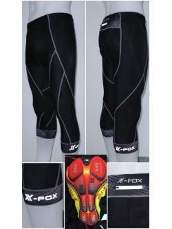 กางเกงปั่นจักรยาน X-FOX Cycling pants ขาสี่ส่วน (เป้าเจลพร้อมแถุบซิลิโคนปลายขา),XF-11502 ,2018