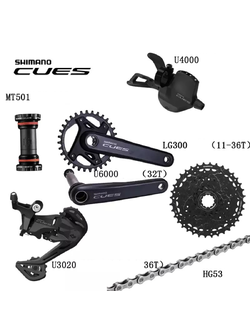 ชุดเกียร์ Shimano CUES U4000 1x9 Speed ระบบจานเดียว สำหรับจักรยานเสือภูเขาและปั่นเมือง