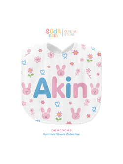ผ้าซับน้ำลาย Baby Bib ลาย Daisy and Rabbit รหัส DBA00046 🌼🌸 #SummerFlowers #SOdAbaby